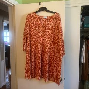 Plus size orange and yellow floral dress